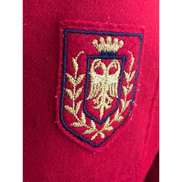 Vintage 80s 90s Pendleton Red Wool Blazer with Crest XL - Picture 6 of 6